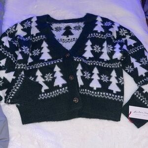 LONDON KAYE Long Sleeve Christmas Tree Cardigan